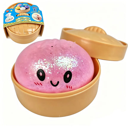 Giant Squishies Dumpling Bun Toy, Slow Rising Glitter Dumpling Stress Ball, Stress Relief Fidget Toy for Home Office Travel toys