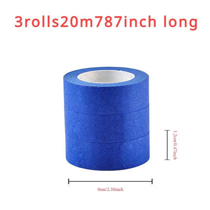 3 - Roll Set of Multi - Surface Paint Tape: 20m/Roll, for Wall Painting, Crafts, Art & Construction. Easy Removal for Home Use.