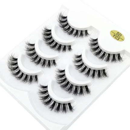 HBZGTLAD 4pairs mink lashes natural long invisible thin band fake lashes transparent terrier soft eyelashes extension Beauty