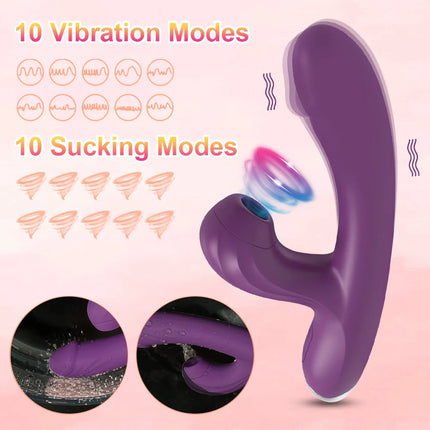 Powerful 20 Speeds Dildo Vibrator Female Clit Sucker Vacuum Clitoris Stimulator Adults Goods Finger Wiggling Sex Toy for Women