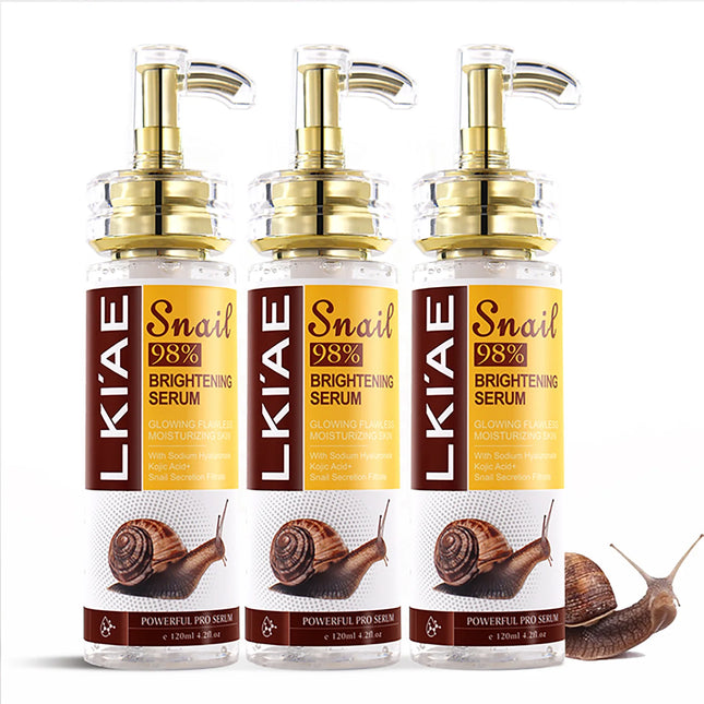 Natural Snail Brightening Face & Body Serum, Glowing Flawless, Moisturizing, Anti-Age, Reduce Spots & Wrinkles, 120ml/ 4.2 oz