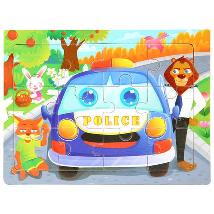 Economy 30piece Montessori 3D Puzzle Cartoon Animal Wooden Jigsaw Puzzle Board Game Educational Toys For Children Gifts