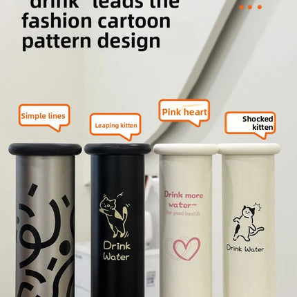 316 Stainless Steel Insulated Cup Cute Mushroom Lid Slim Portable Mug with Adorable Prints Wide Mouth Water Coffee Cup