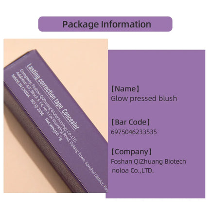 QIBEST Concealer Waterproof and Sweat Resistant Long Lasting Concealer Blush Cover Stains Acne Marks and Fade Dark Circles