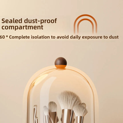 360-degree rotating dust-proof dressing table cosmetic organiser Lipstick and eyeshadow storage box Desktop pencil holder