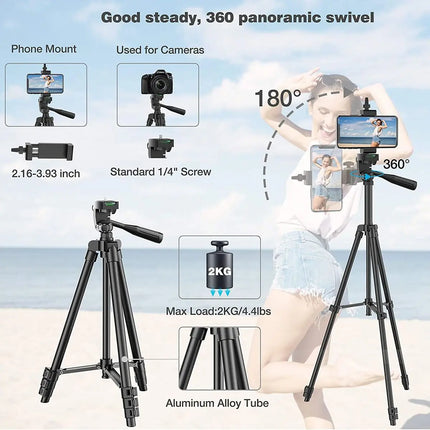 Portable Tripod Stand 102cm Universal Photography for Gopro iPhone Samsung Xiaomi Huawei Phone Aluminum Travel Mini Tripods Par