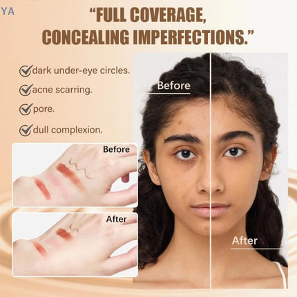 [YA]BSIMONE Liquid Foundation, Waterproof, Matte Finish, Long Lasting, Concealer Cream For Uneven Tone- Daily Makeup Must-Have