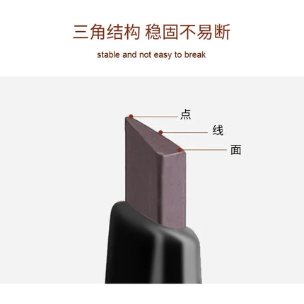 Gold Bar Double Ended Eyebrow Pencil - Ultra Fine 0.5mm Triangle Tip Waterproof & Smudge-proof for 3D Natural Brows