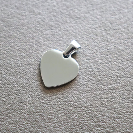 20pcs Heart 304 Stainless Steel Stamping Blank Tag Pendants Charms With Snap on Bails For Necklace Jewelry Making Gift