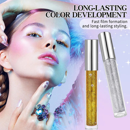 Gold Silver Glitter Mascara 3D Volume Eyelashes Curling Shimmer Mascara Diamond Shine Waterproof Volume Curl Mascara Eye Makeup