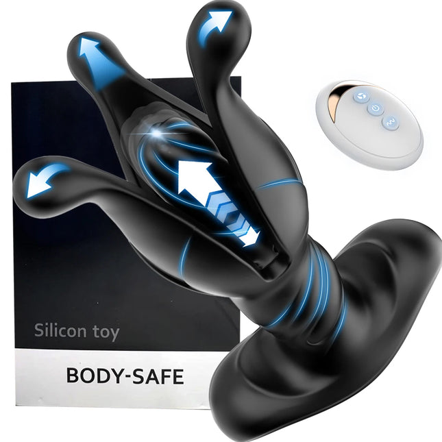 Remote Control Anal Vibrator 9 Tension Shock Flapping Thrusting Vibrating Butt Plug Trainner Prostate Massager Sex Toys for Men
