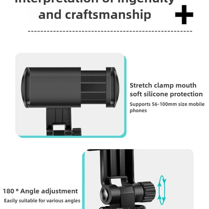 Adjustable Phone Tripod Stand Portable Foldable Desktop Holder 360 Rotatable Selfie Stick Live Streaming Stabilizer Compact
