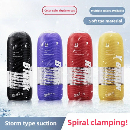3D Textured 360 Rotating Suction Male Masturbator Aircraft Design Adult Sex Toy for Men Stimulation Enhancer Penis Exercise Tool
