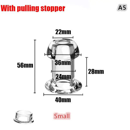 Transparent Hollow Speculum Anal Beads Butt Plug withStopper Expander Tunnel forAnus Dilation Peeking Adult Toy for Women MenGay