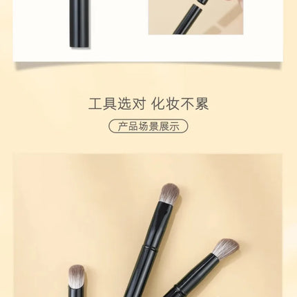 6pcs Portable Mini Makeup Brush Set with Detachable Travel Contour Concealer Brush,Eyeshadow Brush and Double-ended Makeup Brush