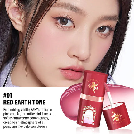 Cherry Red Liquid Blush Stick Creamy Cheek Tint Silky Matte Finish Longwear Hydration Brighten Contour Makeup Cosmetics