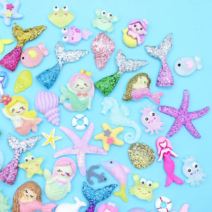 8pcs/Lot Slime Charms Mermaid Tail For DIY Cake Phone Decoration Sprinkles Toys Mud Polymer Clay Slime Supplies