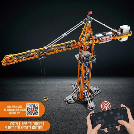 1176PCS Remote Control Tower Crane MOC Model Building Blocks Tower Crane Electric Technology Brick DIY Assembly Toy Holiday Gift