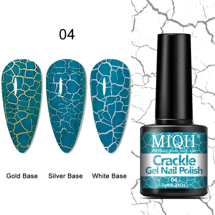 Crackle Nail Polish Gel, 7ML/0.24oz - Hypoallergenic, Acetone-Free, Blow-Dryable for Quick Cracking Effect