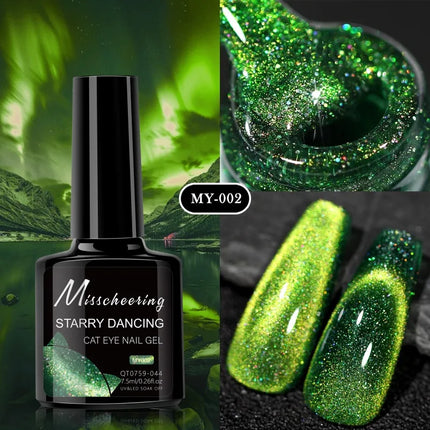 Romantic Galaxy Cat Eye Gel Nail Polish Semi-permanent Glitter Soak Off UV Holographic Magnetic Rainbow Gel for Nail Manicure