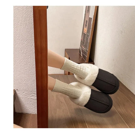 Women's Fur Snow Slippers Winter Fashion Home Plush Shoes EVA Light  Living Room Shoes Popular European And American Snow Boots