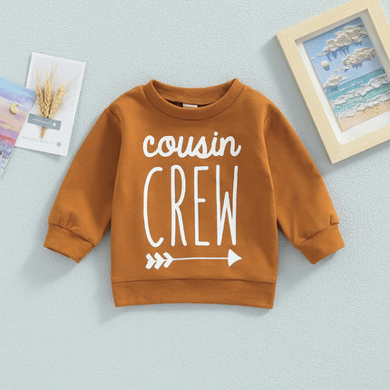 Citgeett Autumn Toddler Boy Girl Pullover Sweatshirt Casual Letter Printed Long Sleeve Tops Fall Spring Clothes