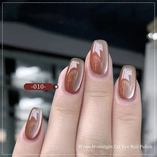 Porcelain White Magnetic Cat Eye Gel Nude Color Sparkling Glitter Semi Permanent Nail Art Soak Off Led Uv Gel Nail Varnishe