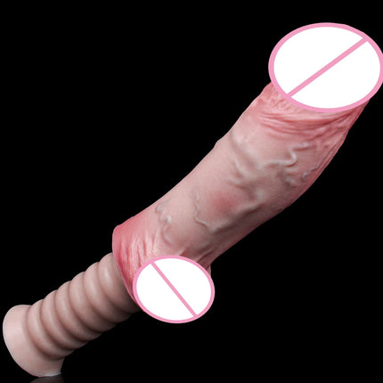 SXXY Soft Double Layer Dildo With Handle Silicone Skin Touch Handle Butt Plug Long Male Female Masturbator Sex Toys Sexshop