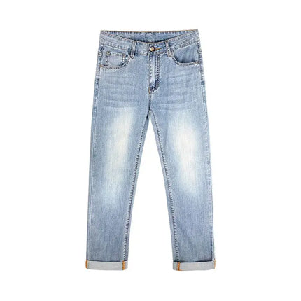 26 New Lyocell Slim Straight Leg Jeans Spring Summer Men's Pants High-quality Classic Cool Breathable