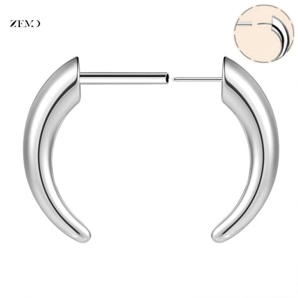 ZEMO 1 Piece 16G Horn Nose Ring Stainless Steel Threadless Septum Ring Spike Ox Horn Ear Helix Nostril Piercing Jewelry 8MM/10MM
