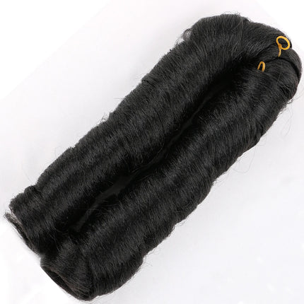 Full Star Ombre Brown Italian Curly Synthetic Braiding Hair Extensions Crochet Braids Bulk Hair Bundles Pre-Stretched Hair