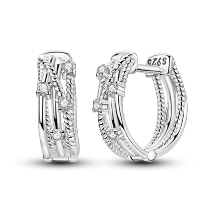 925 Sterling Silver Earrings Women 2025 Jewelry Hoop Ear Studs Sparkling Pave Earring Wedding Gift For Anniversary