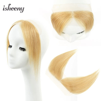 isheeny Lace Human Hair Sided Bangs 25cm Natural Straight Hair Bangs Hair Pieces 6 Colors Available Black Brown Blonde Hair