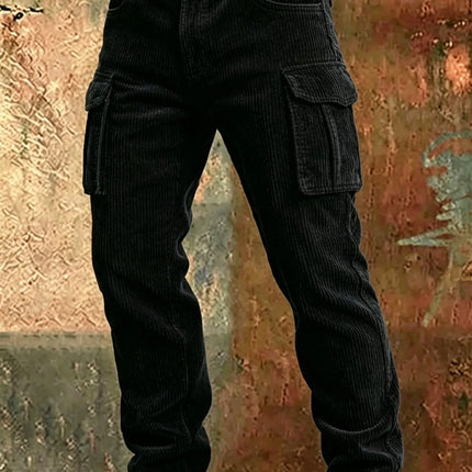 2026 New Large Pocket Loose Overalls Men's Outdoor Sports Jogging Tactical Pants Elastic Waist Pure Cotton Casual Work Pants