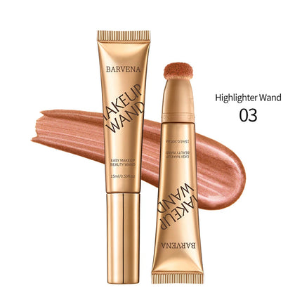 Multifunctional makeup pen blush highlight contouring pen sponge head pearl gloss fine flash brightening beauty stick