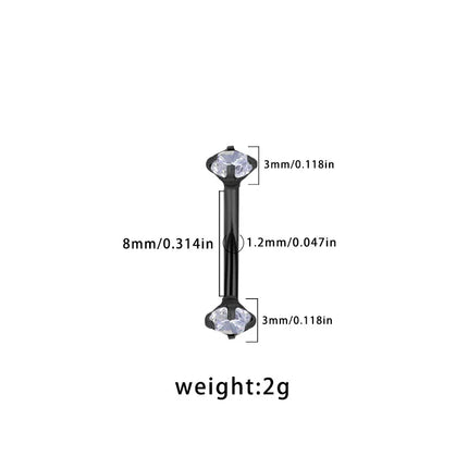 Fashionable Girl 1PC Stainless Steel Minimalist Basic Style Daily Black Devil Hot Girl Eyebrow Stud Piercing Accessory Jewelry