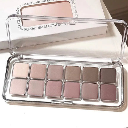 Sexy Rose Wine Red Brown Glitter Eyeshadow Saturation Soft Matte Grey Pink 12 Color Eye Shadow Makeup Palette Eye Contour Makeup