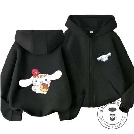 Cinnamoroll 2026 Hot Zipper Hoodie 3-14Y Boys Girls Autumn Winter Cute Kawaii Cartoon Street Hot Fashion Outdoor Casual Warm