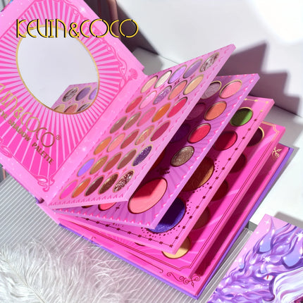 KEVIN&COCO98-colorFlip Book Eyeshadow Palette Matte PearlBlush ContourHighlighter EarthyColor Multi-functional Facial Makeup Set