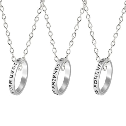 3 Pcs/Set Best Friends Forever Necklaces Round Simple Pendant Necklace For Girls Women Sisters BFF Friendship Jewelry Gift 2025