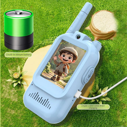 Video Walkie Talkies for Kids 2 Pack Rechargeable Toddler Toys for Indoor Camping Travel Birthday Gfits for Kids Ages 3-12