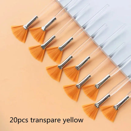 10/20/50pcs Durable Soft Fan Brush for Facials Makeup Applicator, Oil Control Facial Brush Cream Blending Salon Makeup Tools Kit