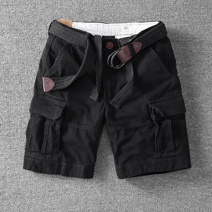 New 2025 Cotton Retro Summer Men's Outdoor Loose Multi-pocket Sports Camouflage Tooling Shorts Straight Medium Short Pants Man