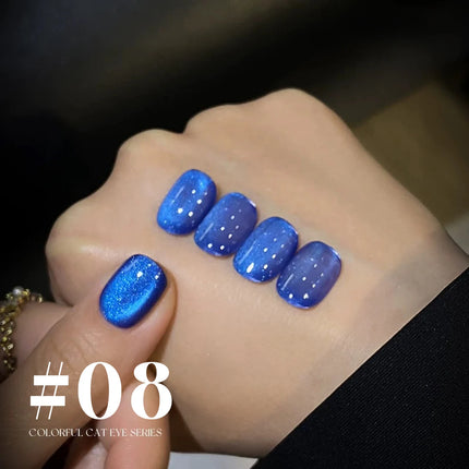 10ML 1-10PCS Hot Selling Blue Nails Glass Bead Whitening Deep Blue Magnet Cat Eye Nail Polish Gel French Tip Nails Nail Supplies