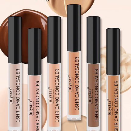 Julystar 6 Color Concealer Waterproof Portable Concealer Speckle Tattoo Cover Up Skin Liquid Foundation 16 Hr Lasting Cosmetics