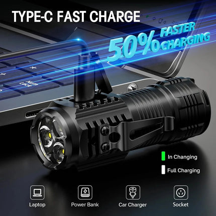 Ultra-bright  Rechargeable LED Pen Clip Mini Flashlight Handheld Torch Portable Waterproof Lamp for Nigh Work Emergency Camping