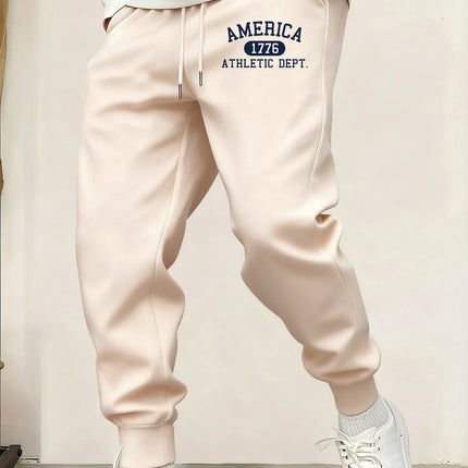 America Athletic Dept Printed Men Sweatpant Casual Pant Fashion Warm Britches Trendy Street Unisex Pants Autumn Fleece Trousers