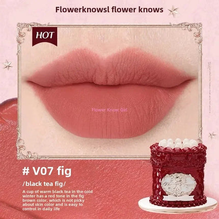 Flower Knows Strawberry Cupid Cake Lip Mud Mist Matte Velvet Lip Cream Lip Makeup 5ml
