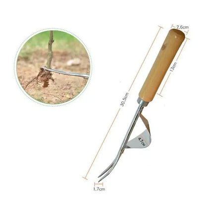 1Pc Hot Selling Practical Model Wooden Hand Weeder Removal Machine Steel Root Extractor Long Handle Garden Tool Weed Puller