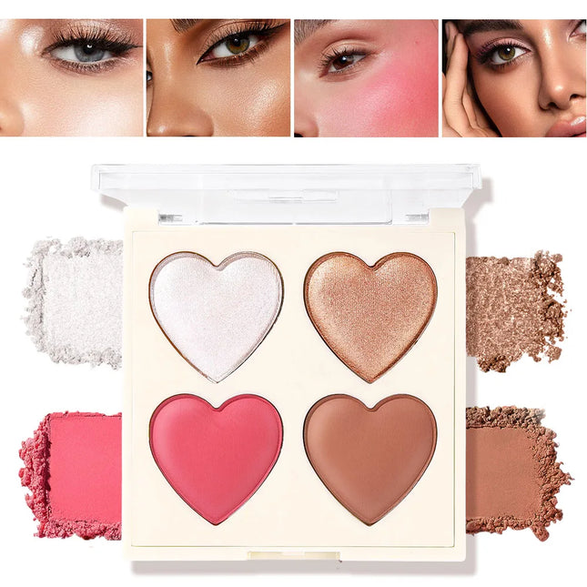 Baked blush facial makeup, high impact color, light and smooth, for Natural Finish -buildable color， contour and highlight the f